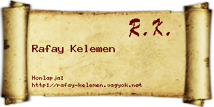 Rafay Kelemen névjegykártya